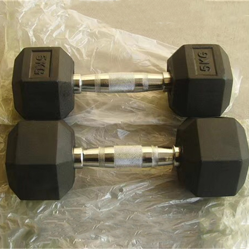 Rubber hex dumbbell